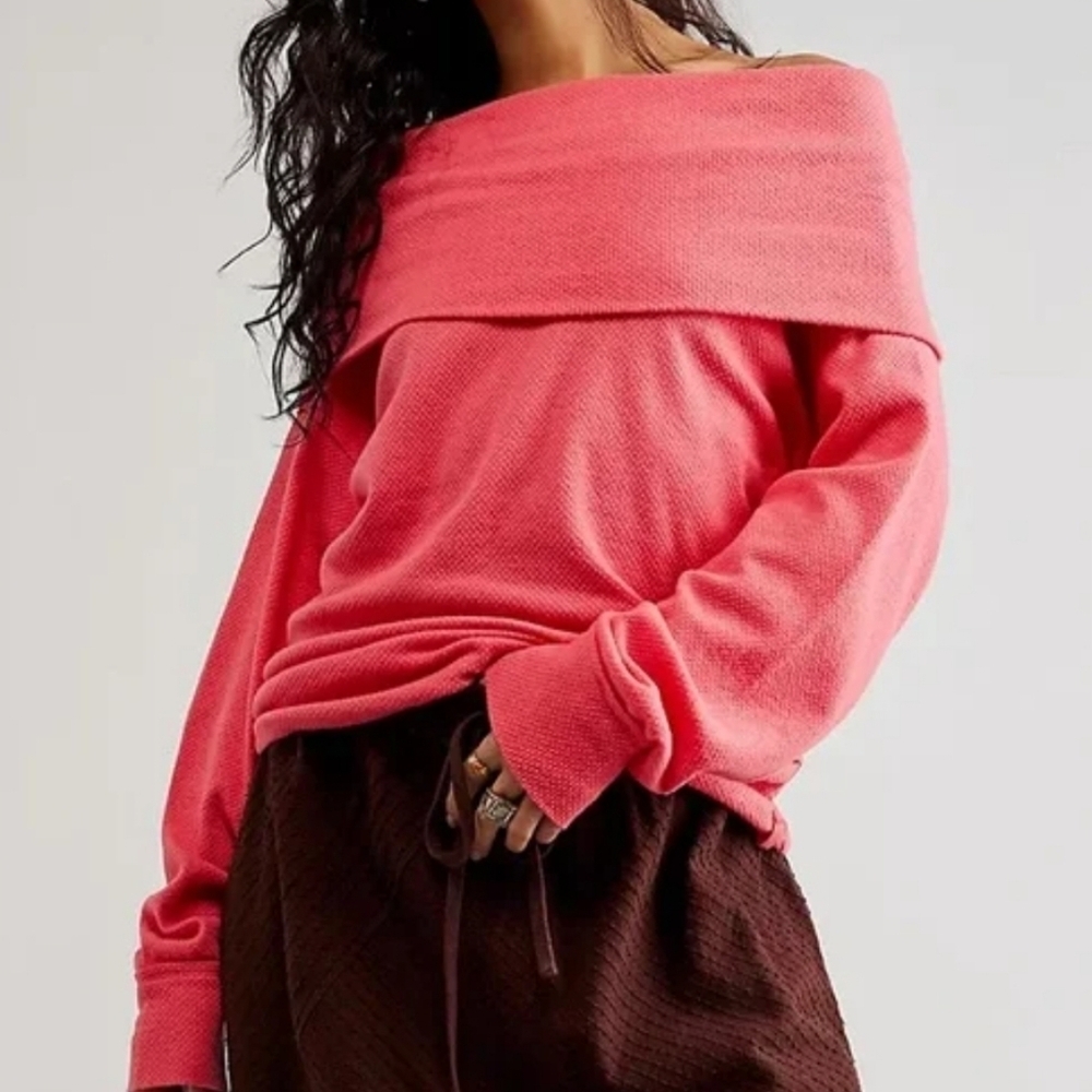 We The Free Hazy Heart Thermal Red  Free People Size S